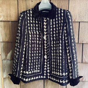 Lapine Blanche Japanese Vintage Y2K Quilted Silk Jacquard Velvet Lined Jacket M